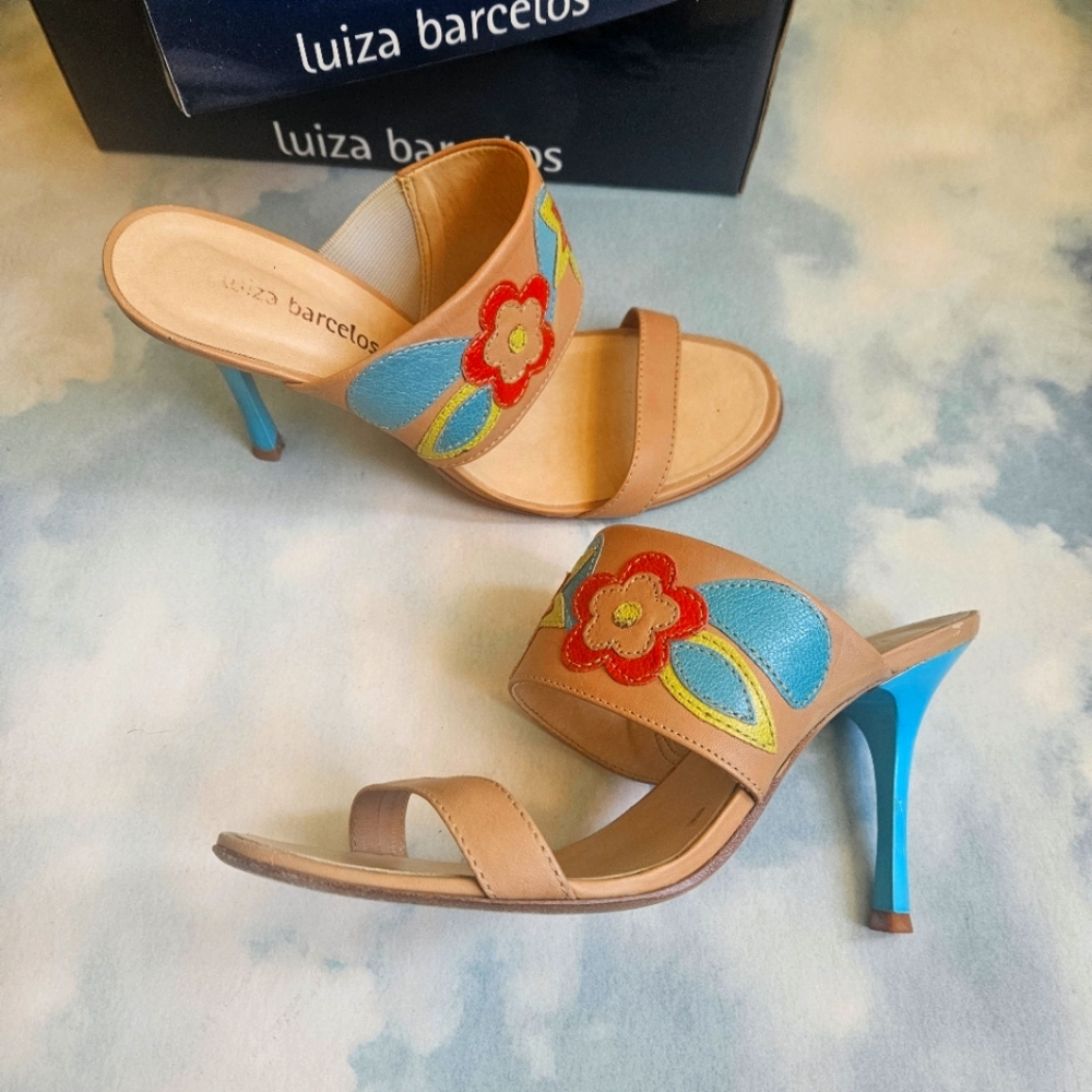 Vintage Heels, Turquoise heel Spanish Sandal Geels Vacation Heels Cruise Sandal